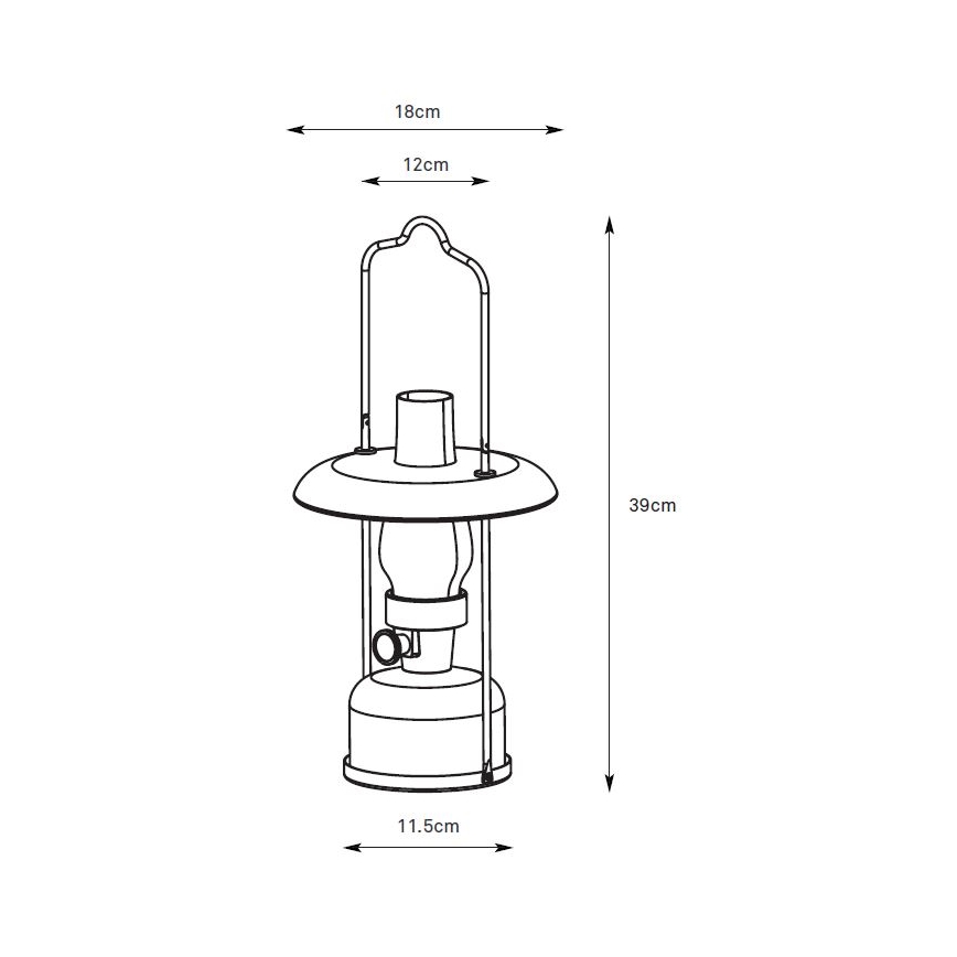 Markslöjd 108894 - Lampe de table d'extérieur LED rechargeable dimmable FANOS, 2,5 W / 3,7 V, 4000 mAh, IP44, laiton