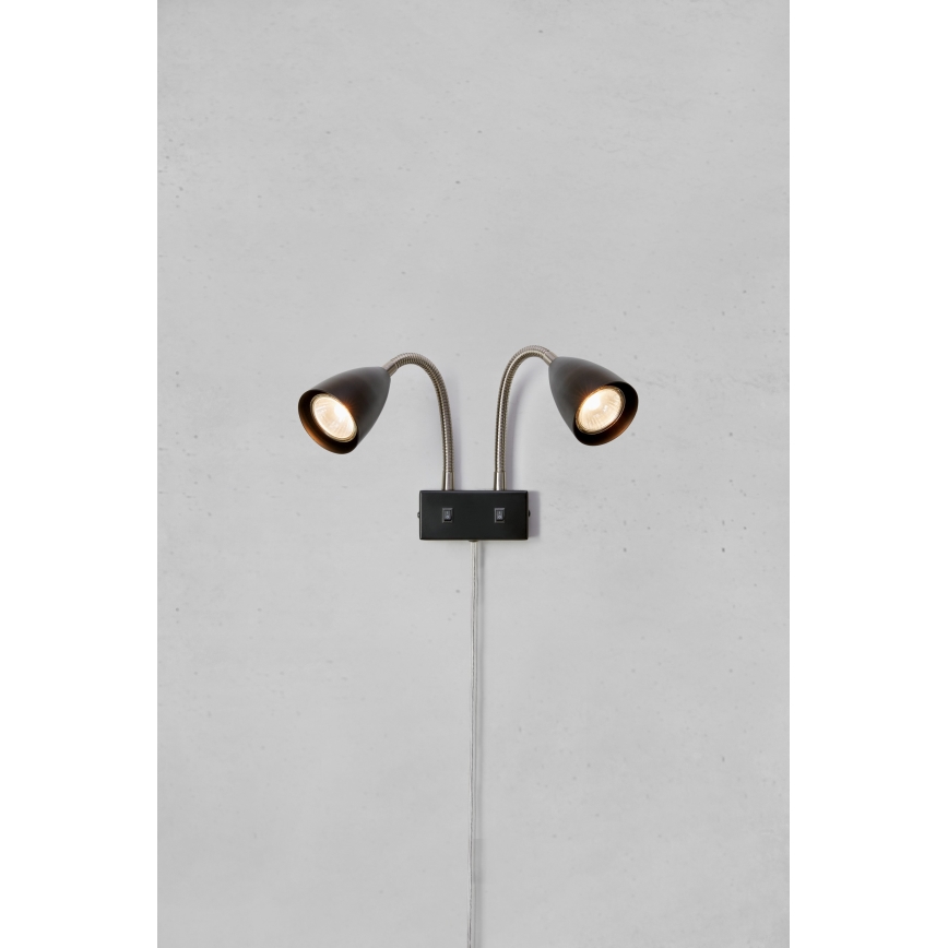 Markslöjd 108901 - Applique spot murale CIRO 2xGU10/7W/230V černá