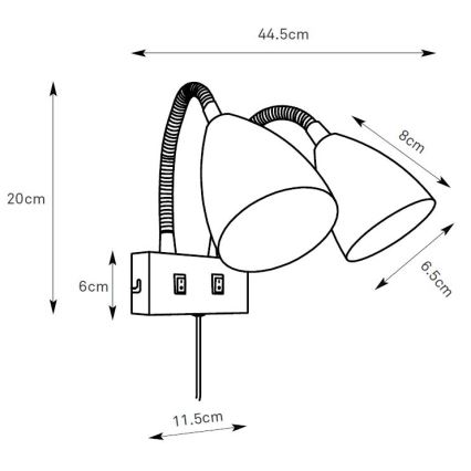 Markslöjd 108901 - Applique spot murale CIRO 2xGU10/7W/230V černá