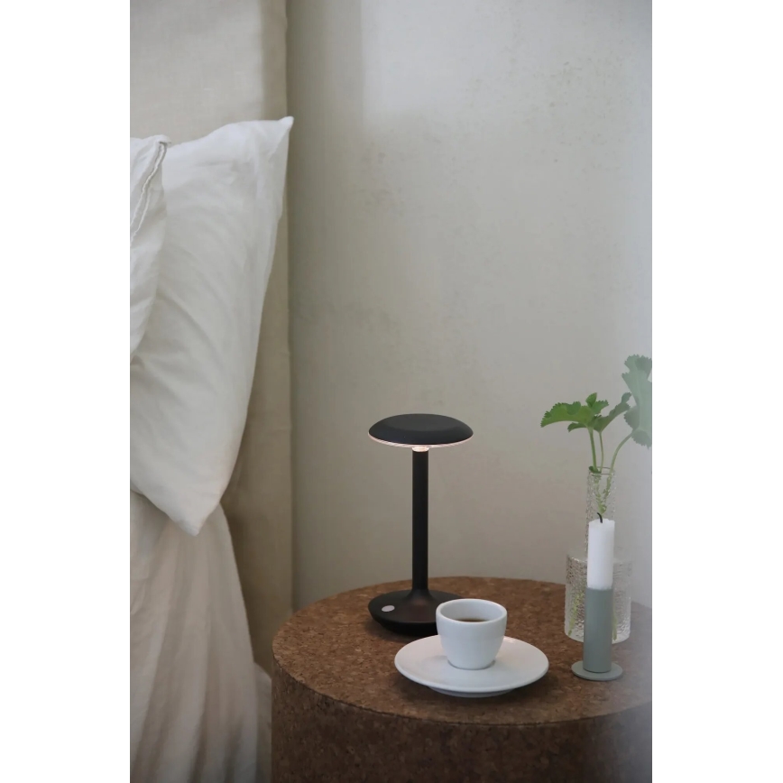 Markslöjd 108918 - Lampe de table d'extérieur à intensité variable et rechargeable PETIT LED/2W/1800 mAh 2200/2700/3000K IP44 noir