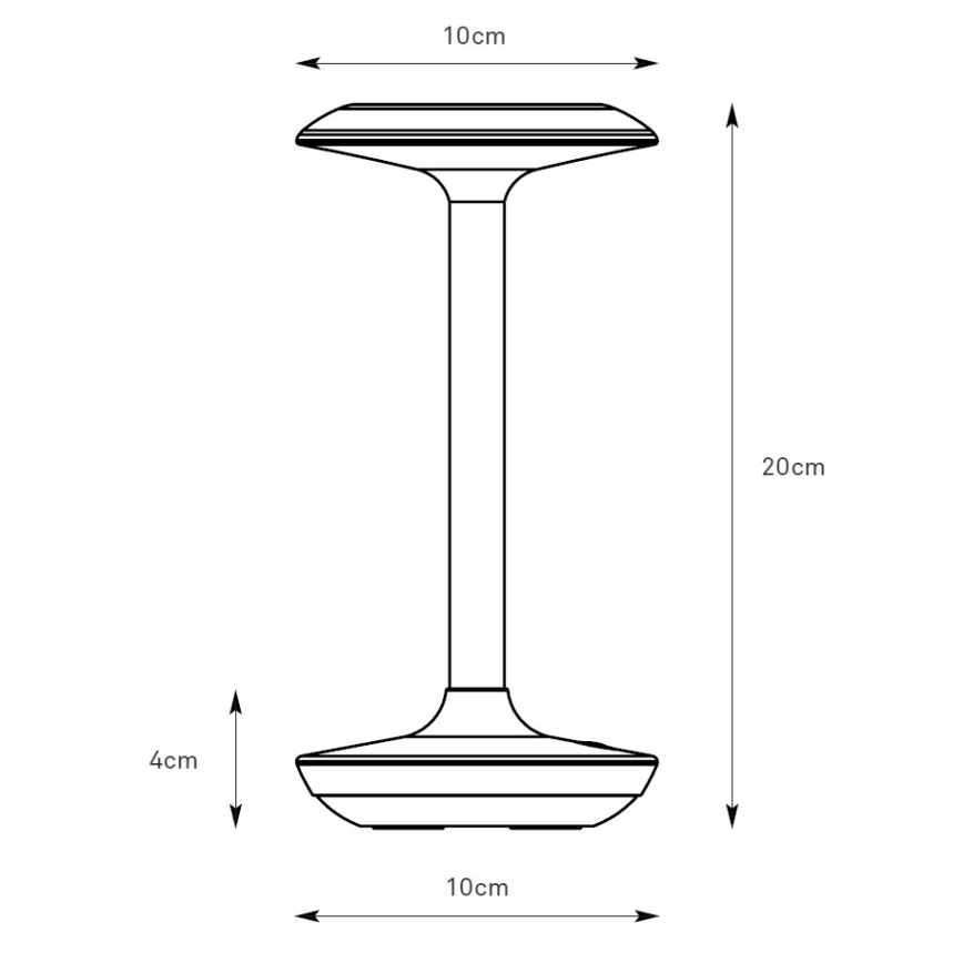 Markslöjd 108918 - Lampe de table d'extérieur à intensité variable et rechargeable PETIT LED/2W/1800 mAh 2200/2700/3000K IP44 noir