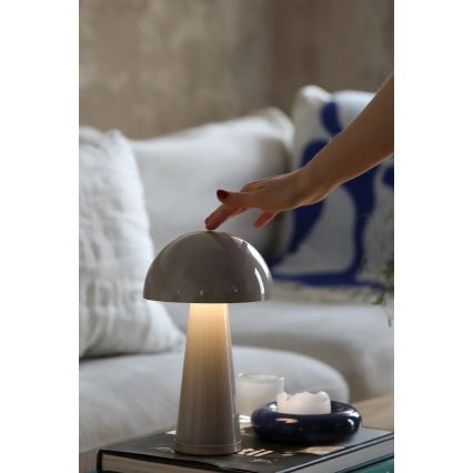 Markslöjd 108950 - Lampe de table LED rechargeable et dimmable FUNGI, 1,5 W / 5 V, 2000 mAh, IP44, gris