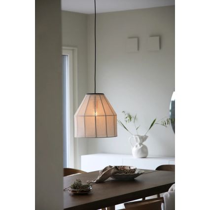 Markslöjd 108956 - Suspension sur câble AIKO 1xE27/60W/230V Ø 37 cm crème/noir