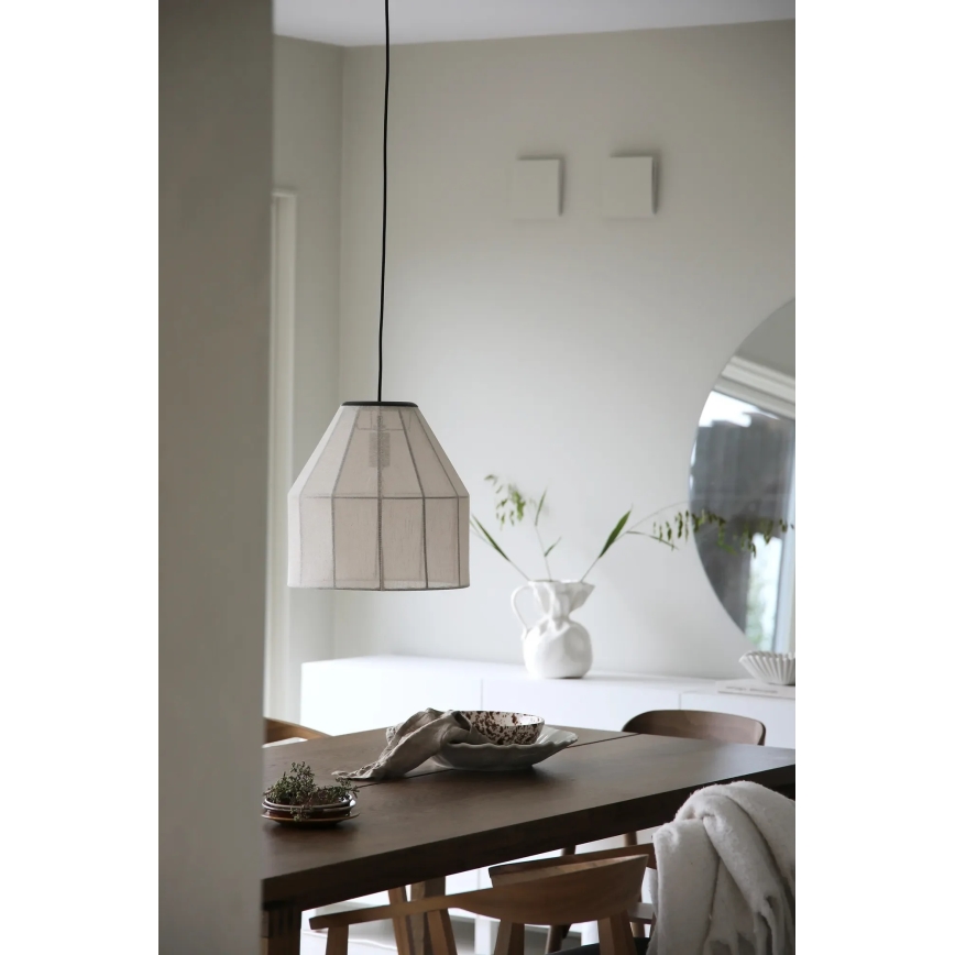 Markslöjd 108956 - Suspension sur câble AIKO 1xE27/60W/230V Ø 37 cm crème/noir