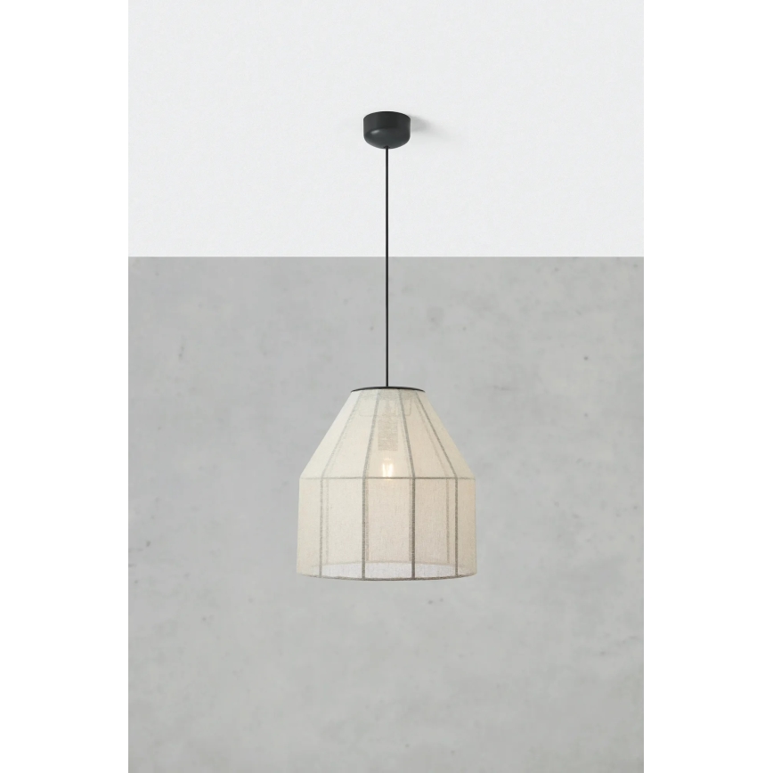 Markslöjd 108956 - Suspension sur câble AIKO 1xE27/60W/230V Ø 37 cm crème/noir