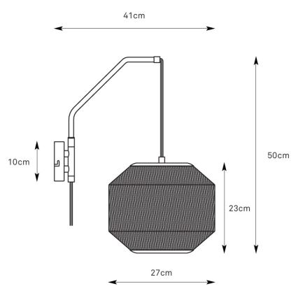 Markslöjd 108957 - Applique murale ASUKA 1xE27/60W/230V crème/noire