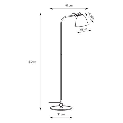 Markslöjd 108966 - Lampadaire TILT 1xE27/60W/230V gris