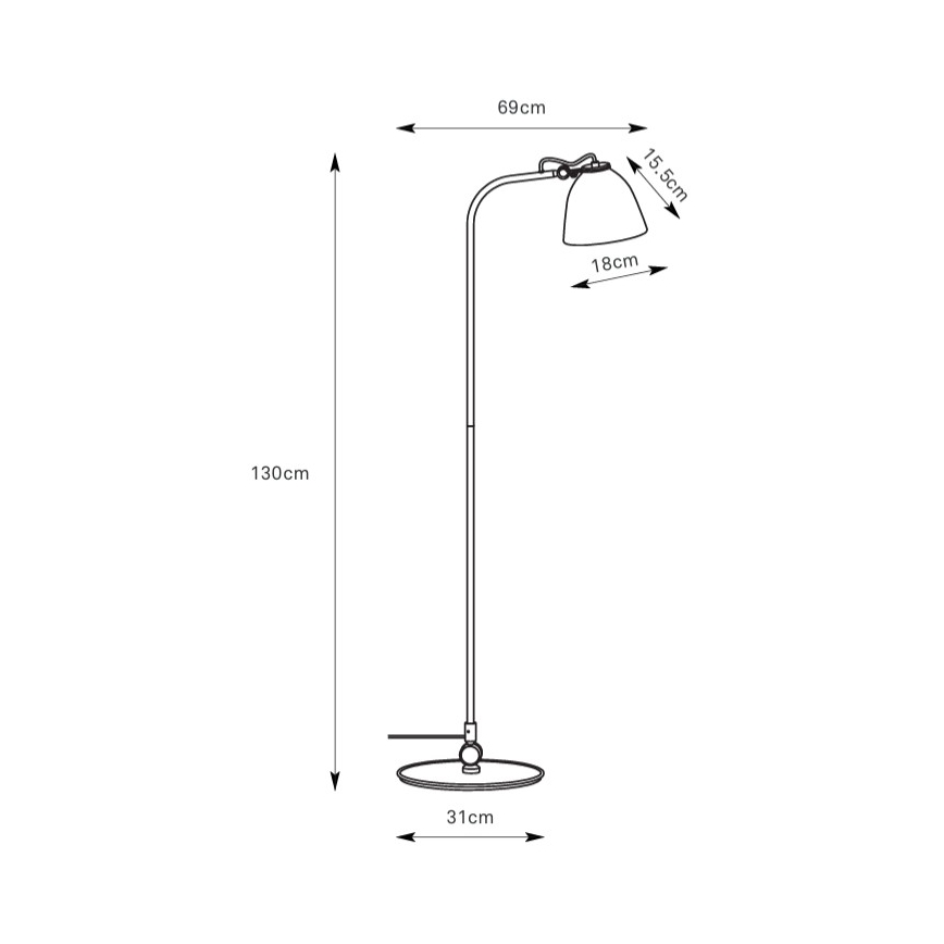 Markslöjd 108966 - Lampadaire TILT 1xE27/60W/230V gris