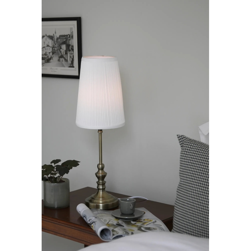 Markslöjd 108969 - Lampe de table NOBLE 1xE14/40W/230V 56 cm blanche/laiton