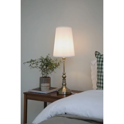 Markslöjd 108970 - Lampe de table NOBLE 1xE14/40W/230V 66 cm blanche/laiton