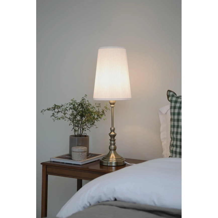 Markslöjd 108970 - Lampe de table NOBLE 1xE14/40W/230V 66 cm blanche/laiton