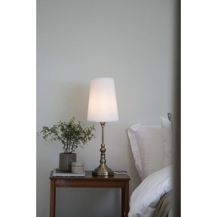 Markslöjd 108970 - Lampe de table NOBLE 1xE14/40W/230V 66 cm blanche/laiton