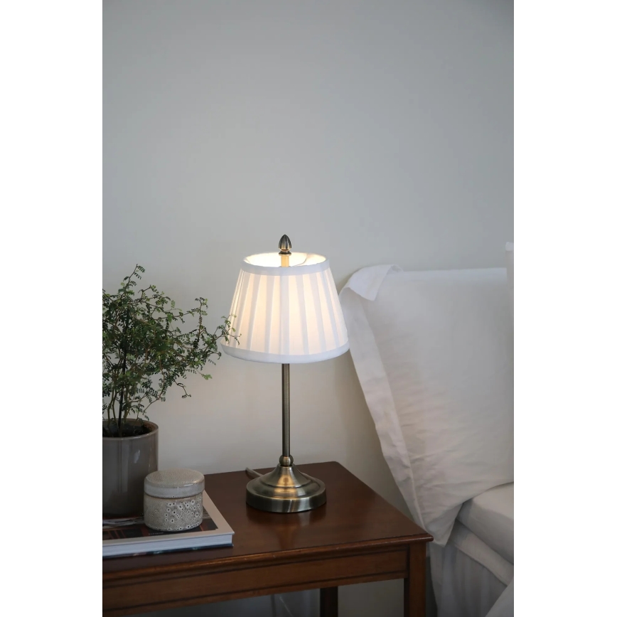 Markslöjd 108973 - Lampe de table OXFORD 1xE14/40W/230V blanche/laiton