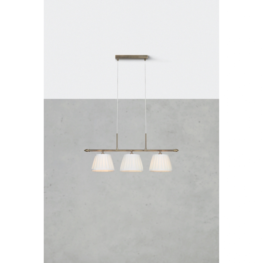 Markslöjd 108975 - Suspension sur câble OXFORD 3xE14/40W/230V laiton/blanc