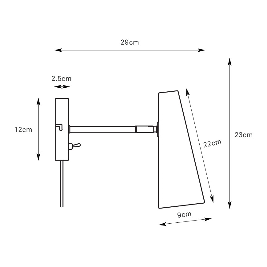 Markslöjd 108992 - Applique murale PEAK 1xE14/40W/230V gris