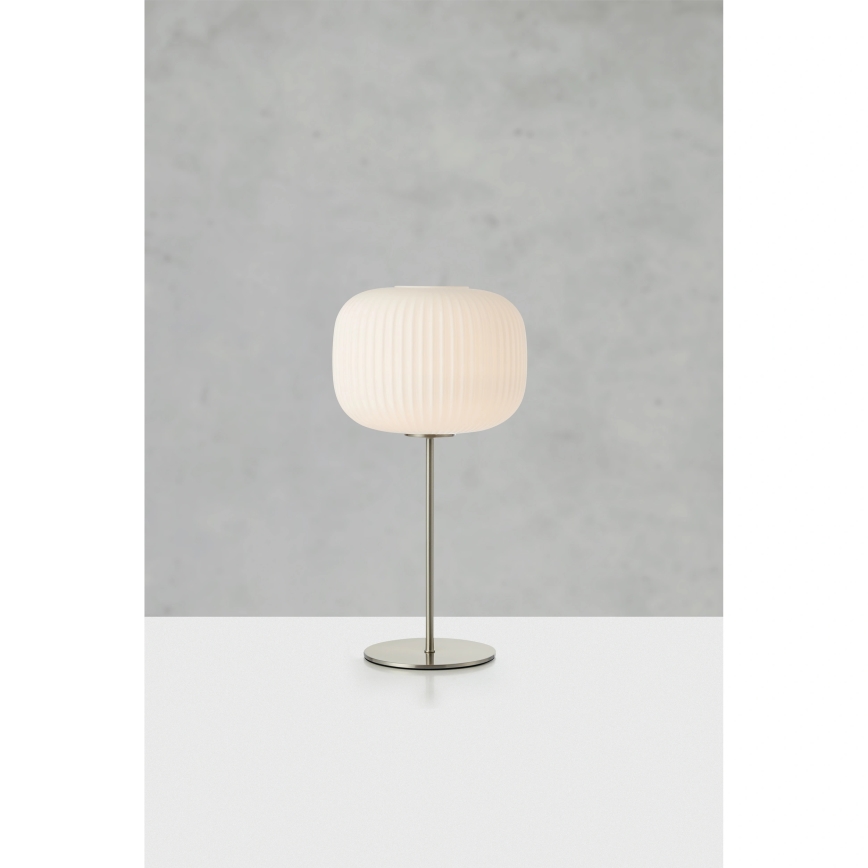 Markslöjd 109007 - Lampe de table SOBER 1xE27/40W/230V blanche/chrome mat