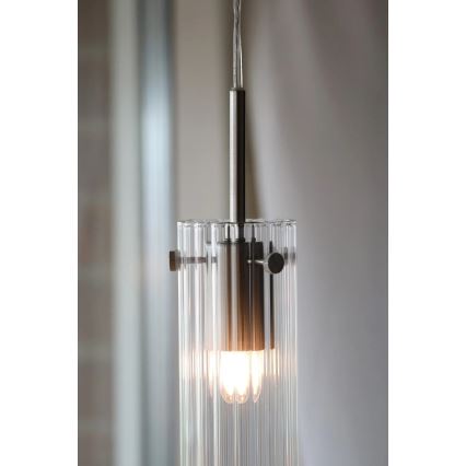 Markslöjd 109013 - Suspension à câble TIBIA 1xE14/40W/230V verre transparent/laiton