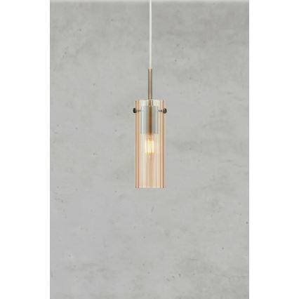 Markslöjd 109015 - Suspension sur câble TIBIA 1xE14/40W/230V beige fumé/laiton