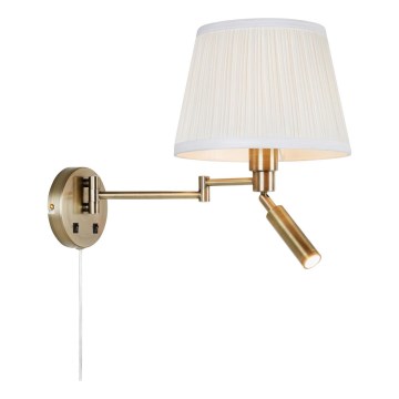 Markslöjd 109017 - Applique murale LED PIVOT 1xE27/40W/230V + LED/4W crème/laiton