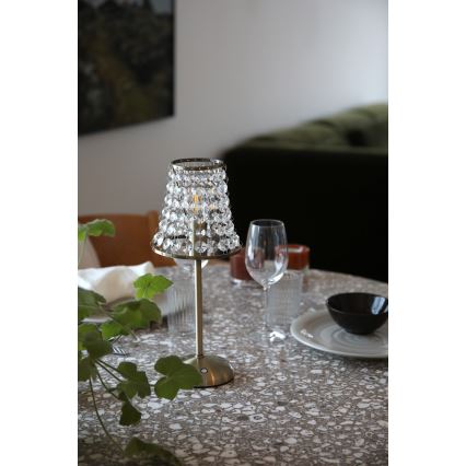 Markslöjd 109125 - Lampe de table tactile LED dimmable rechargeable LIORA 1xE14/2W/2000 mAh en laiton