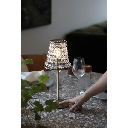 Markslöjd 109125 - Lampe de table tactile LED dimmable rechargeable LIORA 1xE14/2W/2000 mAh en laiton