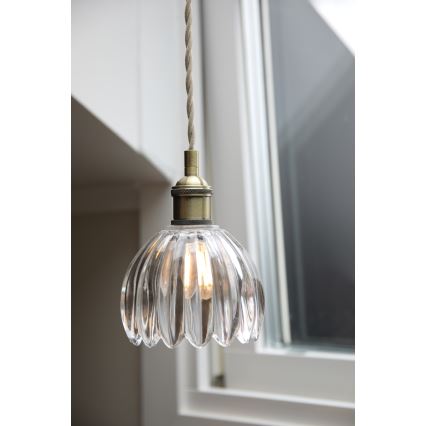 Markslöjd 109136 - Suspension sur câble GOTA, 1xE14/40W/230V, Ø 13 cm, laiton/verre transparent