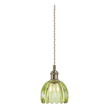 Markslöjd 109138 - Suspension à câble GOTA 1xE14/40W/230V Ø 13 cm vert fumé/laiton