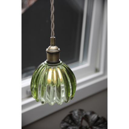 Markslöjd 109138 - Suspension à câble GOTA 1xE14/40W/230V Ø 13 cm vert fumé/laiton