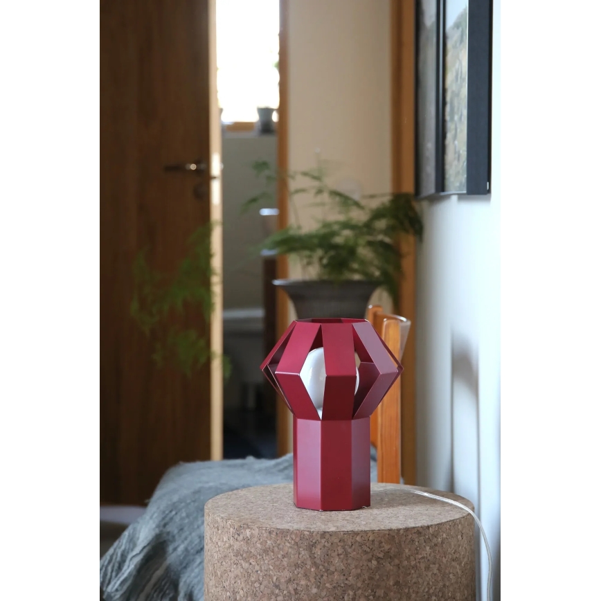 Markslöjd 109150 - Lampe de table OCTA 1xE27/60W/230V bordeaux