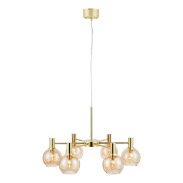 Markslöjd 109153 - Suspension sur câble AMBRA 6xE14/40W/230V doré/beige fumé