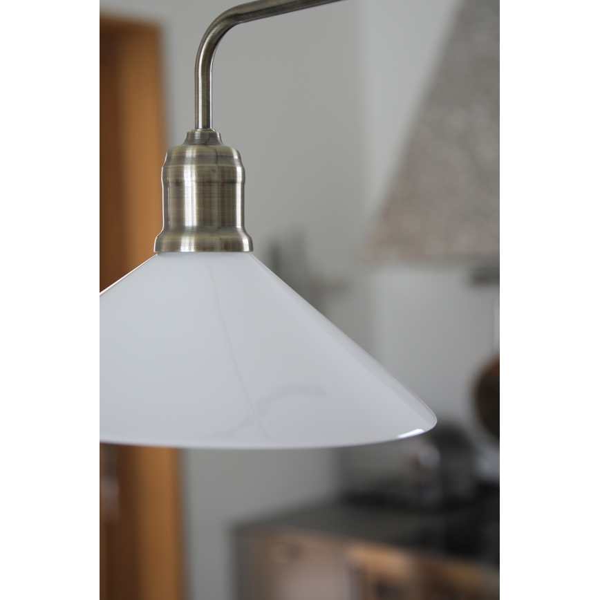 Markslöjd 109160 - Suspension sur tige VELA 2xE27/60W/230V blanc/laiton