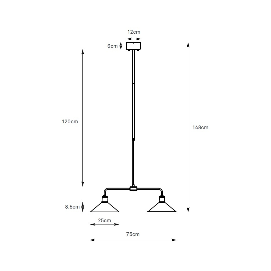 Markslöjd 109160 - Suspension sur tige VELA 2xE27/60W/230V blanc/laiton