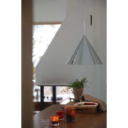 Markslöjd 109163 - Suspension sur câble TIP 1xE27/60W/230V Ø 37,5 cm chrome brillant