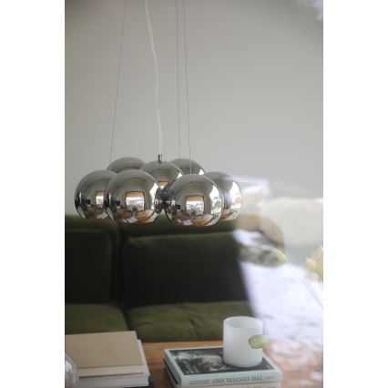 Markslöjd 109167 - Suspension sur câble CUPOLO 7xE14/40W/230V Ø 45 cm chrome brillant