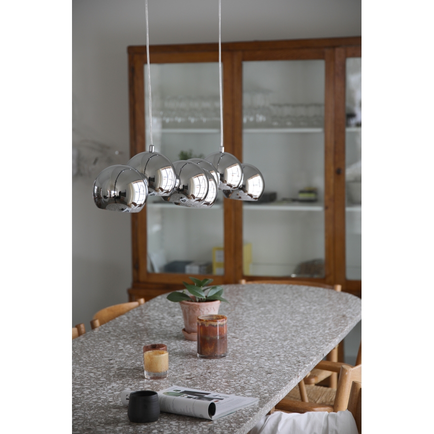 Markslöjd 109168 - Suspension sur câble CUPOLO 7xE14/40W/230V chrome brillant