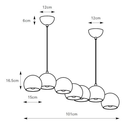 Markslöjd 109168 - Suspension sur câble CUPOLO 7xE14/40W/230V chrome brillant