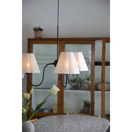 Markslöjd 109172 - Suspension sur câble VEYA 3xE14/40W/230V Ø 90 cm lin/noir
