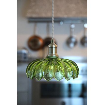 Markslöjd 109177 - Suspension sur câble KURAGE 1xE27/40W/230V laiton/vert fumé