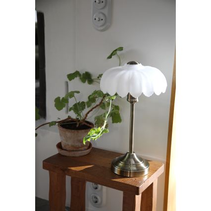 Markslöjd 109179 - Lampe de table KURAGE 1xE27/60W/230V laiton/blanche