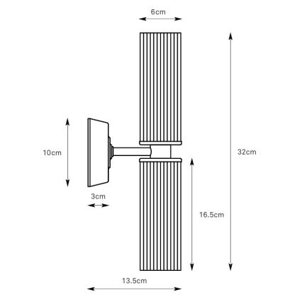 Markslöjd 109236 - Applique murale pour salle de bains RIMINI 2xG9/20W/230V IP44 laiton