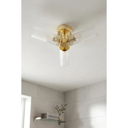 Markslöjd 109238 - Plafonnier pour salle de bains RIMINI 3xG9/20W/230V IP44 laiton
