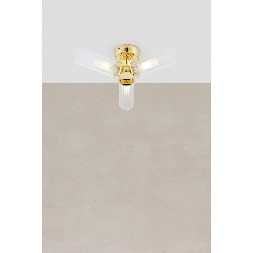 Markslöjd 109238 - Plafonnier pour salle de bains RIMINI 3xG9/20W/230V IP44 laiton