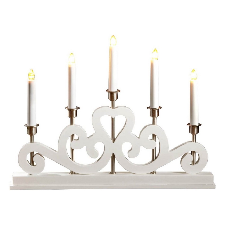 Markslöjd 700640 - Chandelier de Noël SVANEHOLM 5xE10/3W/230V blanc