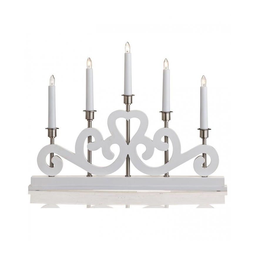Markslöjd 700640 - Chandelier de Noël SVANEHOLM 5xE10/3W/230V blanc