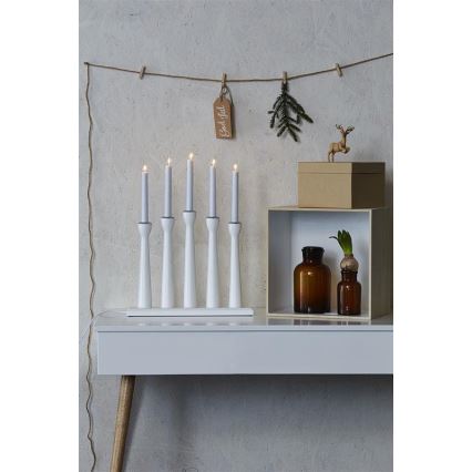Markslöjd 702229 - Bougeoir de Noël MASESKÄR 5xE10/3W/230V blanc
