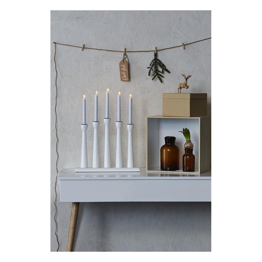 Markslöjd 702229 - Bougeoir de Noël MASESKÄR 5xE10/3W/230V blanc