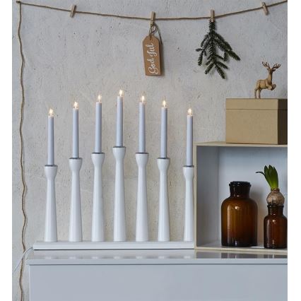 Markslöjd 702232 - Bougeoir de Noël MASESKÄR 7xE10/3W/230V blanc