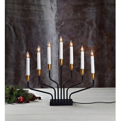 Markslöjd 703578 - Chandelier de Noël BROSA 7xE10/3W/230/34V noir