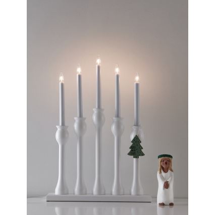 Markslöjd 703800 - Bougeoir de Noël LÖVASA 5xE10/3W/230V blanc