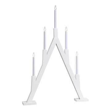 Markslöjd 703835 - Bougeoir de Noël BJURFORS 5xE10/3W/230V pin/blanc